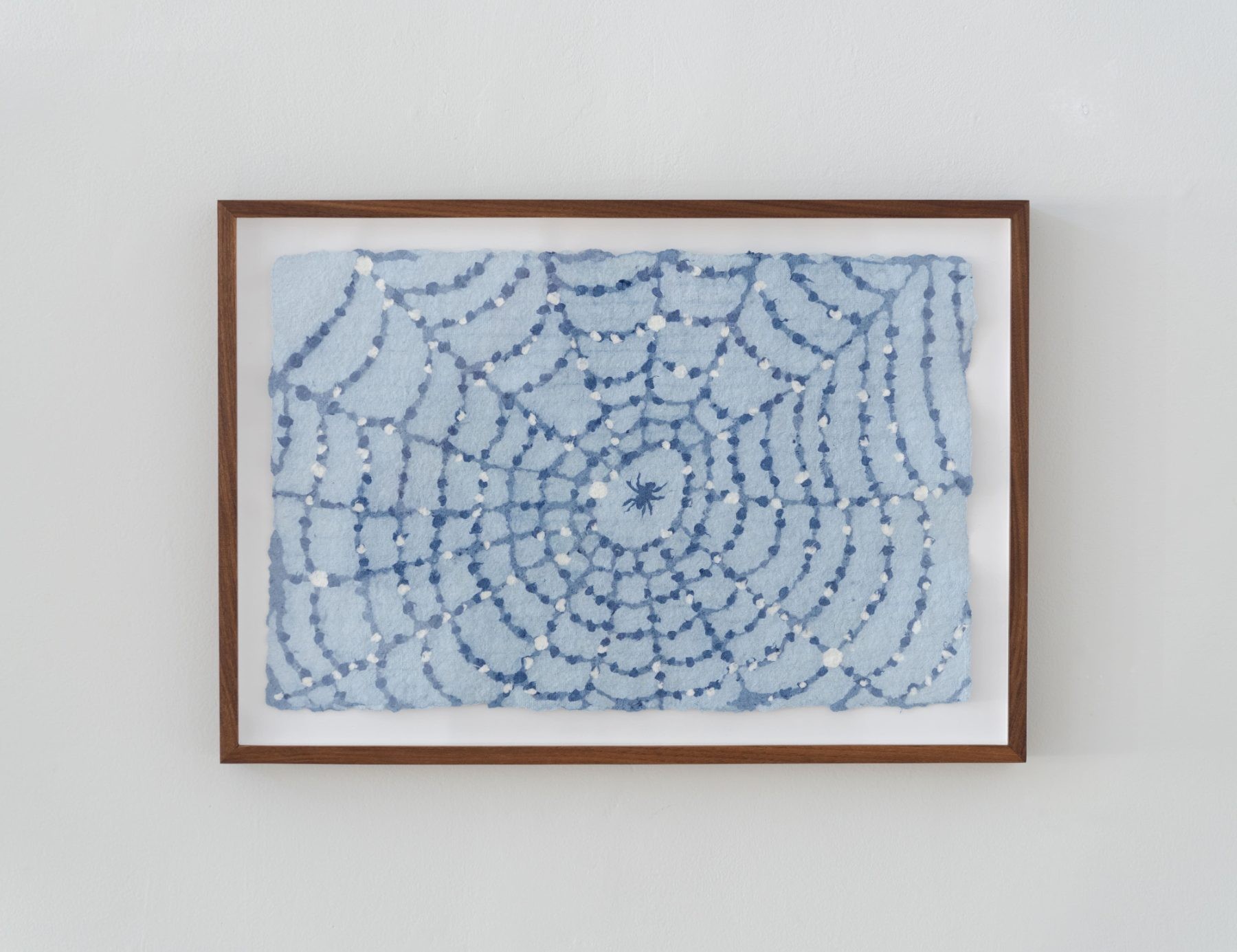 paper pulp web made from discarded denim jeans